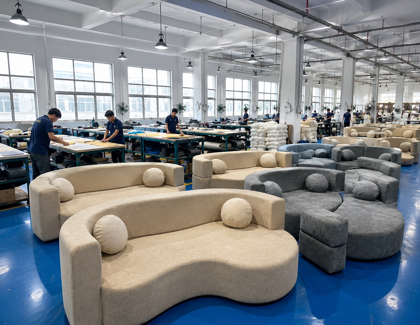 ANNICE HOME sofa and mattress workshop production floor