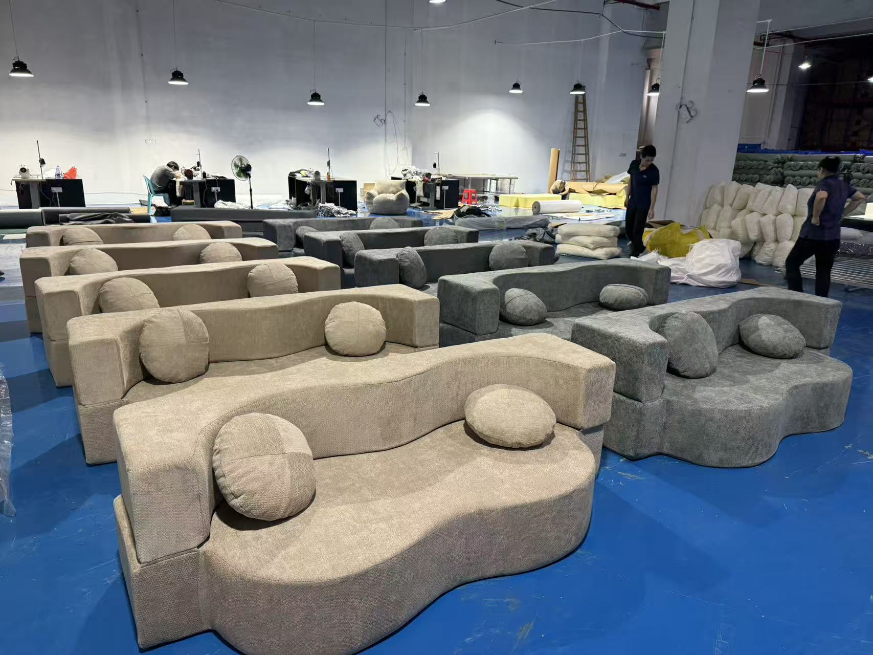 ANNAISI sofa and mattress workshop production floor